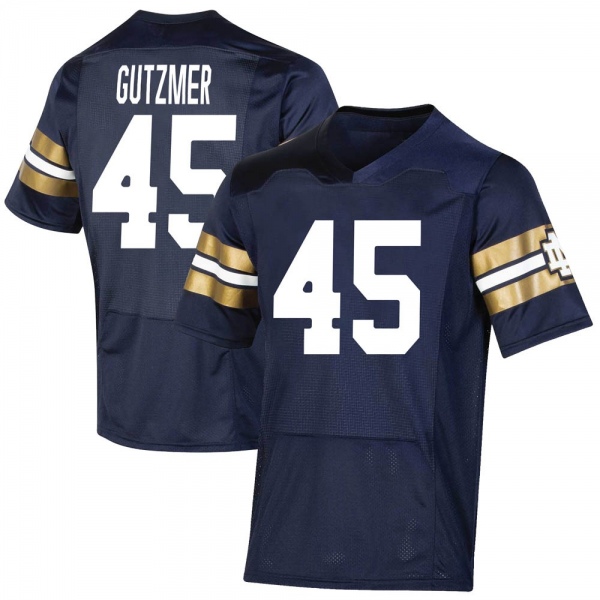 Colin Gutzmer Notre Dame Fighting Irish NCAA Youth #45 Navy Premier 2021 Shamrock Series Replica College Stitched Football Jersey MDS6255ZF